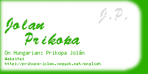 jolan prikopa business card